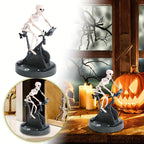 1pc Funny Animatronic Skeleton - Animated Skeleton Riding Bike, 3D Printed Resin Halloween Decor, No Electricity Needed, Spooky Home & Office Decoration, Halloween Decorations, Halloween Decorations, Spooky Decor, Detailed Craftsmanship