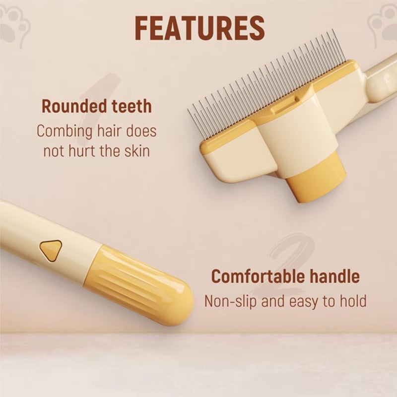 Self-cleaning Pet Flea Comb Grooming Brush - DogPlaybox