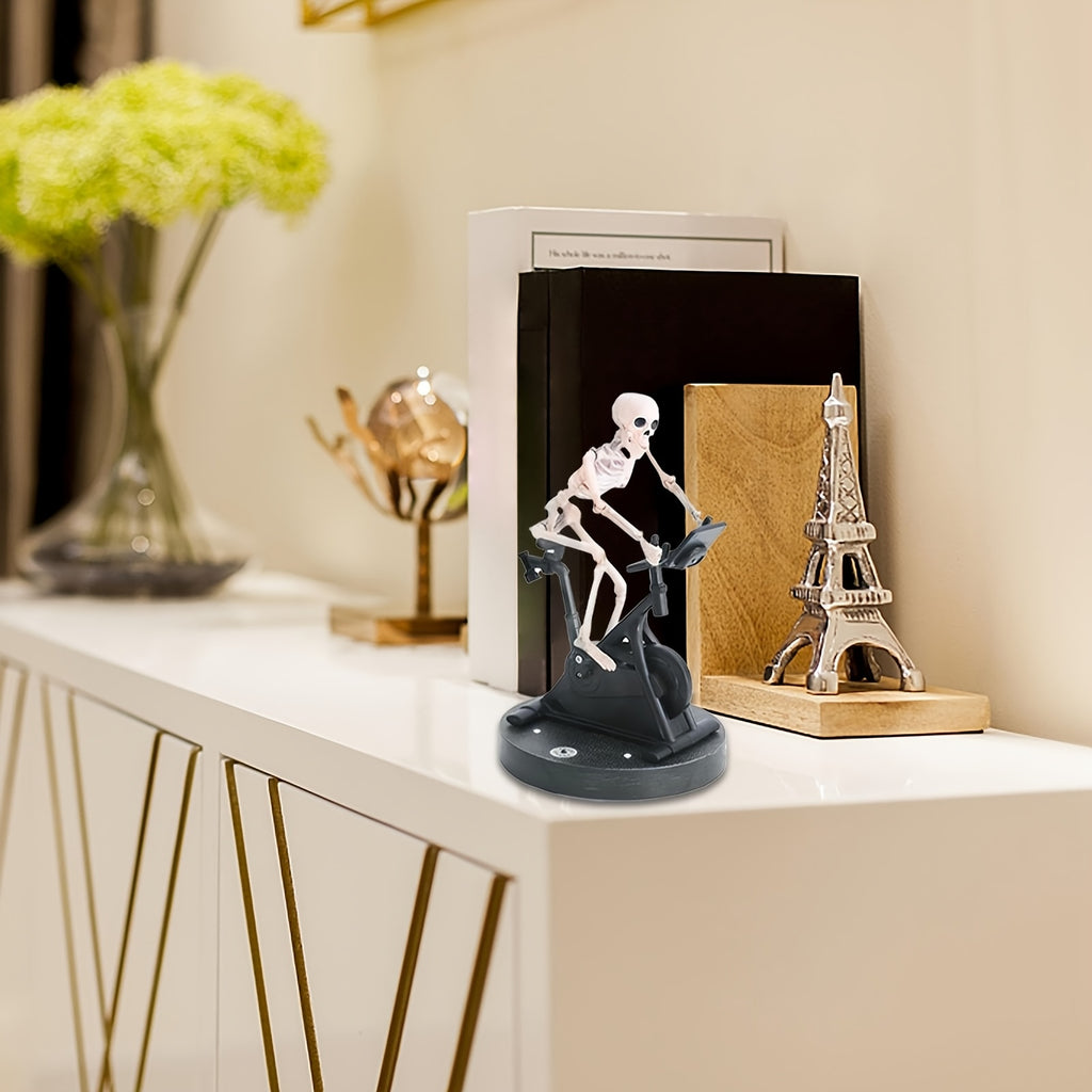 1pc Funny Animatronic Skeleton - Animated Skeleton Riding Bike, 3D Printed Resin Halloween Decor, No Electricity Needed, Spooky Home & Office Decoration, Halloween Decorations, Halloween Decorations, Spooky Decor, Detailed Craftsmanship