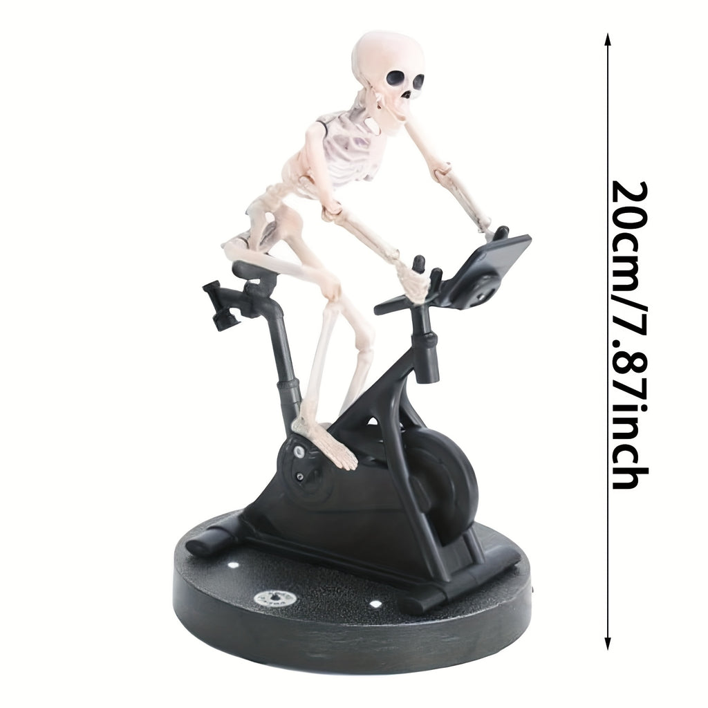 1pc Funny Animatronic Skeleton - Animated Skeleton Riding Bike, 3D Printed Resin Halloween Decor, No Electricity Needed, Spooky Home & Office Decoration, Halloween Decorations, Halloween Decorations, Spooky Decor, Detailed Craftsmanship