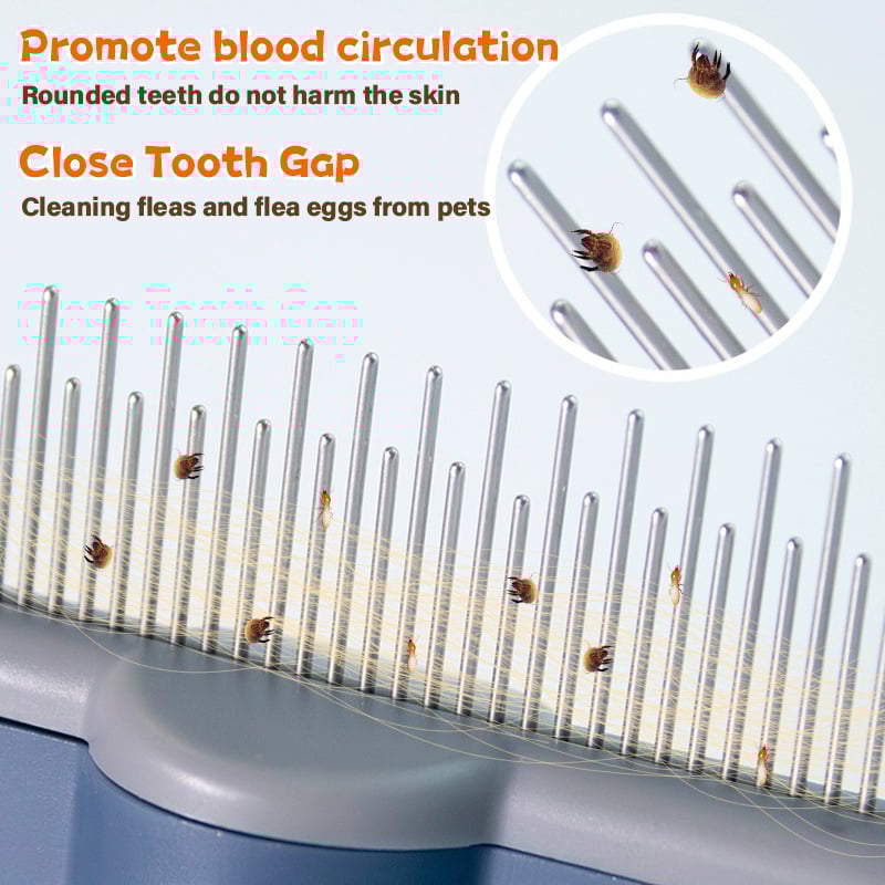 Self-cleaning Pet Flea Comb Grooming Brush - DogPlaybox