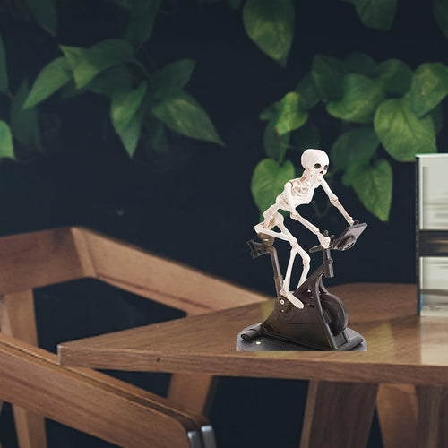 1pc Funny Animatronic Skeleton - Animated Skeleton Riding Bike, 3D Printed Resin Halloween Decor, No Electricity Needed, Spooky Home & Office Decoration, Halloween Decorations, Halloween Decorations, Spooky Decor, Detailed Craftsmanship