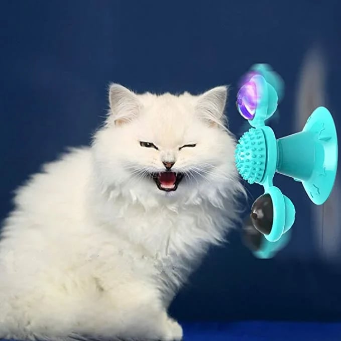 Interactive Cat Windmill Toy – LED & Catnip Ball Spinner for Indoor Exercise & Chewing