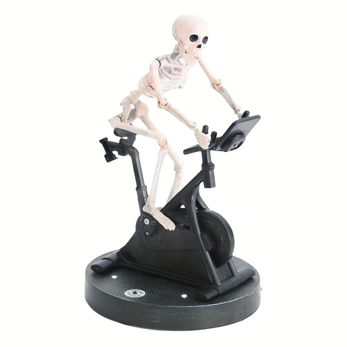 1pc Funny Animatronic Skeleton - Animated Skeleton Riding Bike, 3D Printed Resin Halloween Decor, No Electricity Needed, Spooky Home & Office Decoration, Halloween Decorations, Halloween Decorations, Spooky Decor, Detailed Craftsmanship