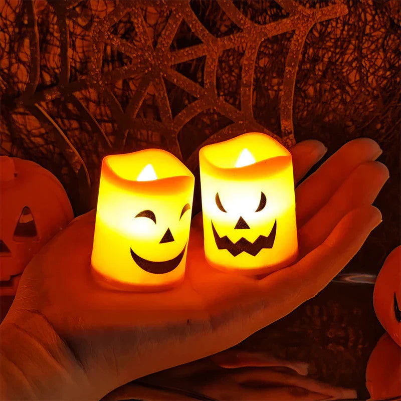 SpookGlow™ – Ghost Face LED Candles